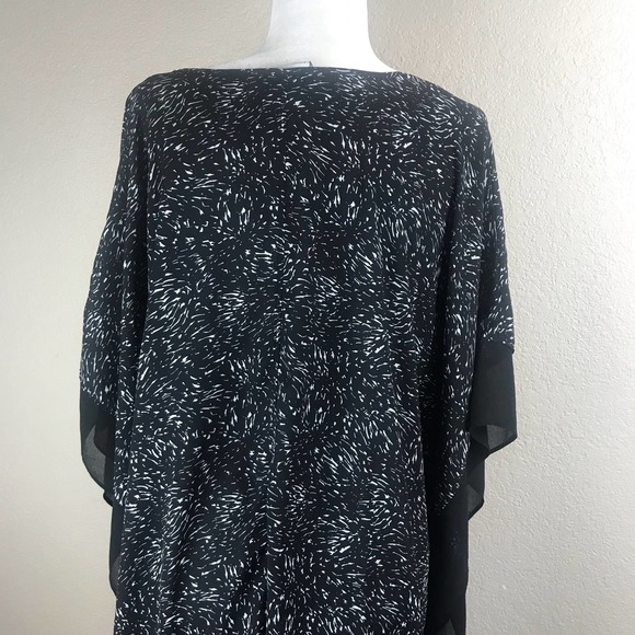 AVA & VIV Women's Tunic Black/White Abstract Sheer Top Kimono Style Size XL? - Picture 6 of 9